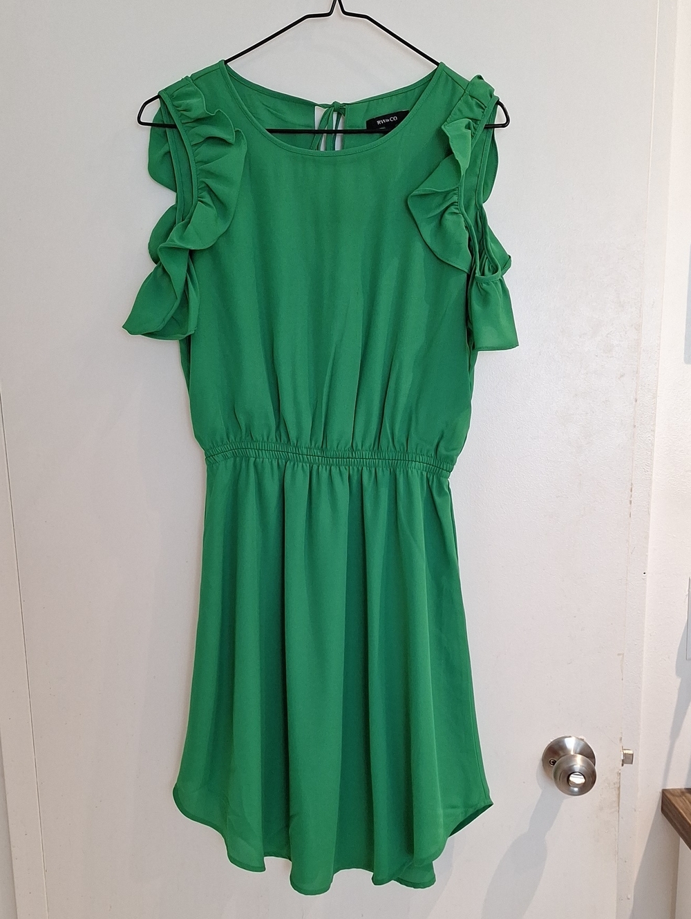 Mossimo Supply Co. Green Ruffle Sleeve Dress
